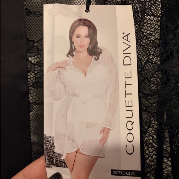 Coquette Other - Black Coquette Lace Robe